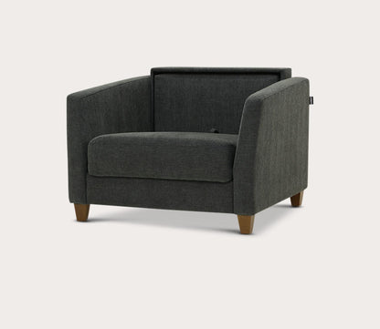 Monika Chair Sleeper by Luonto, charocal, part open