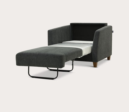 Monika Chair Sleeper by Luonto, charocal, open