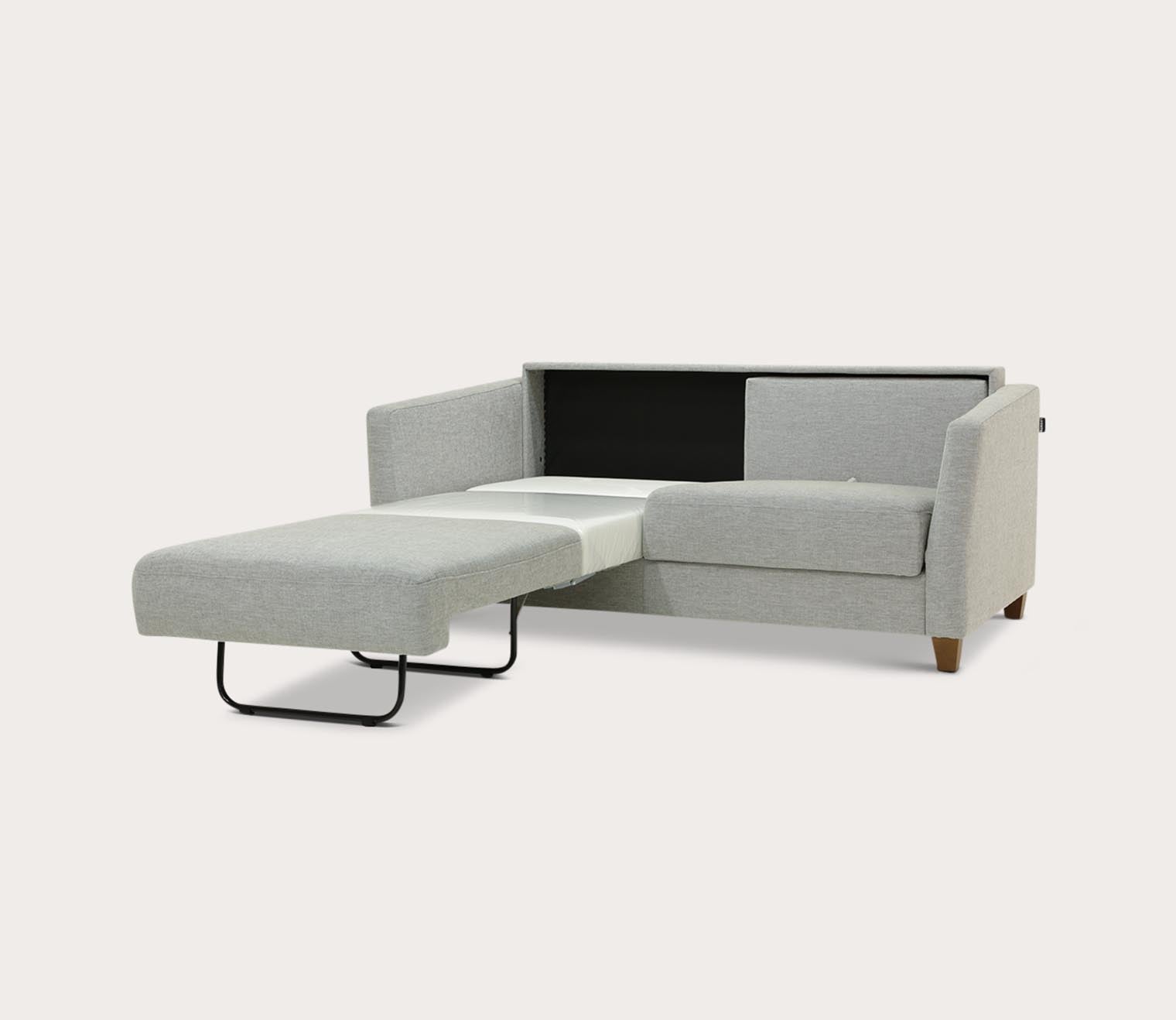 Monika Queen Sofa Sleeper by Luonto in gray, silo, part open