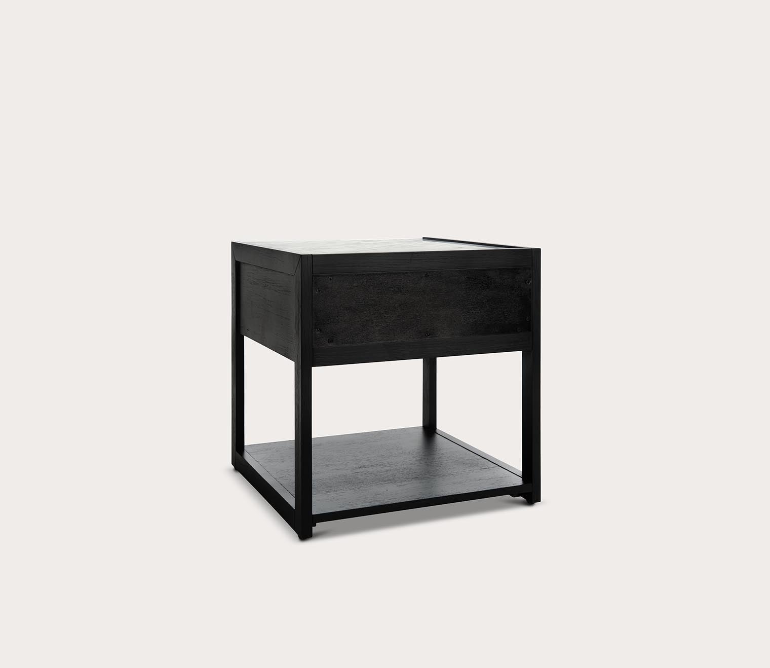 Adeline 1-Drawer Nightstand by Safavieh - black silo back view