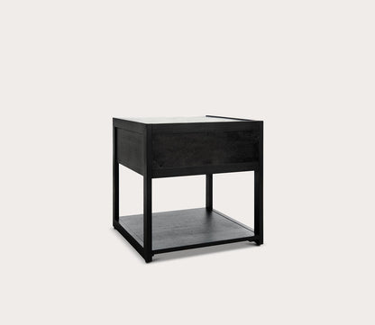 Adeline 1-Drawer Nightstand by Safavieh - black silo back view