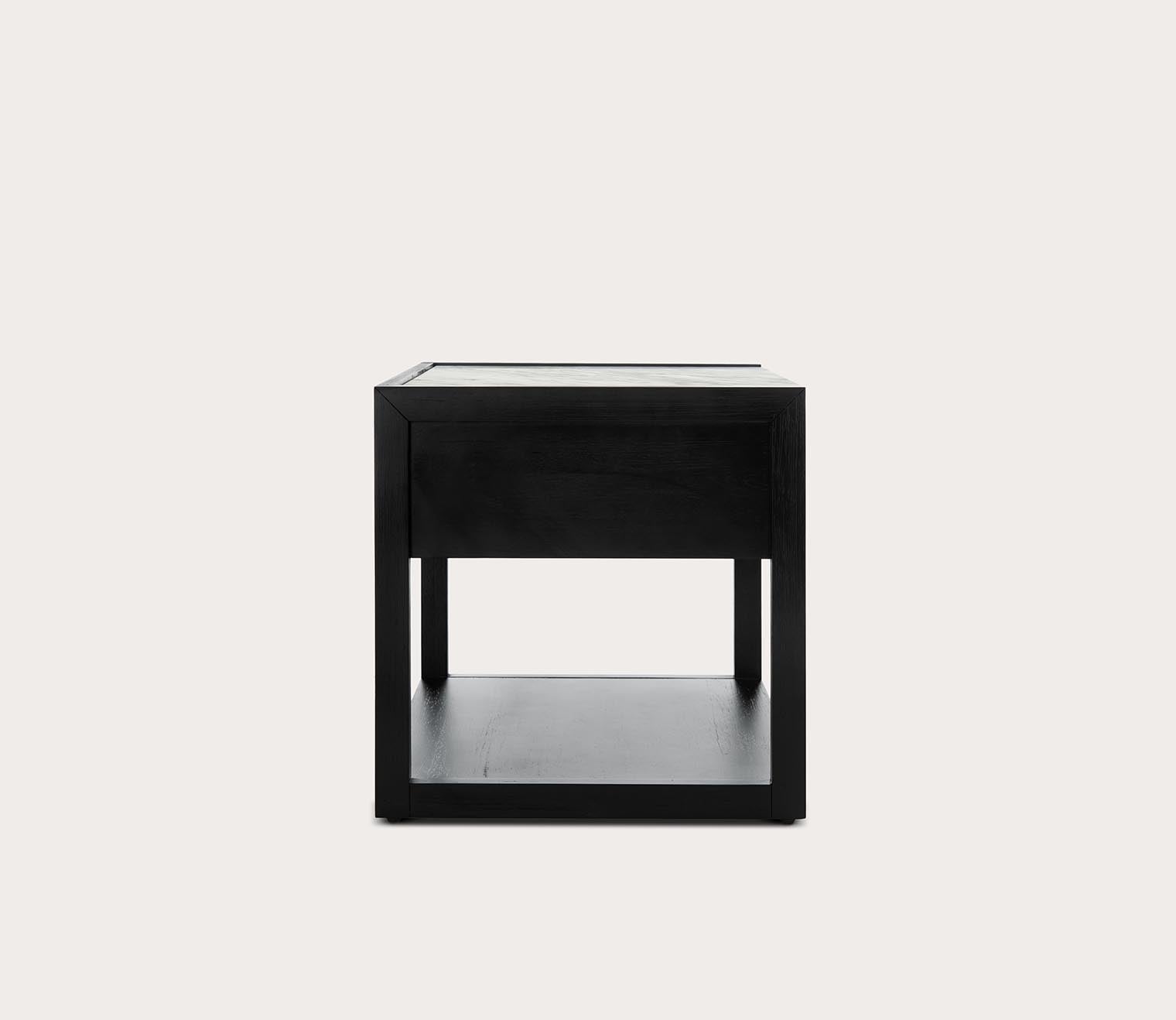 Adeline 1-Drawer Nightstand by Safavieh - black silo side view