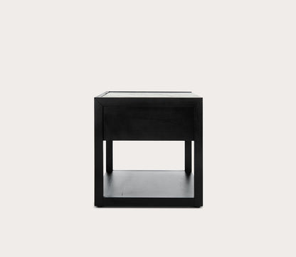 Adeline 1-Drawer Nightstand by Safavieh - black silo side view