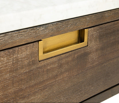 Adeline 1-Drawer Nightstand by Safavieh - dark chocolate close-up