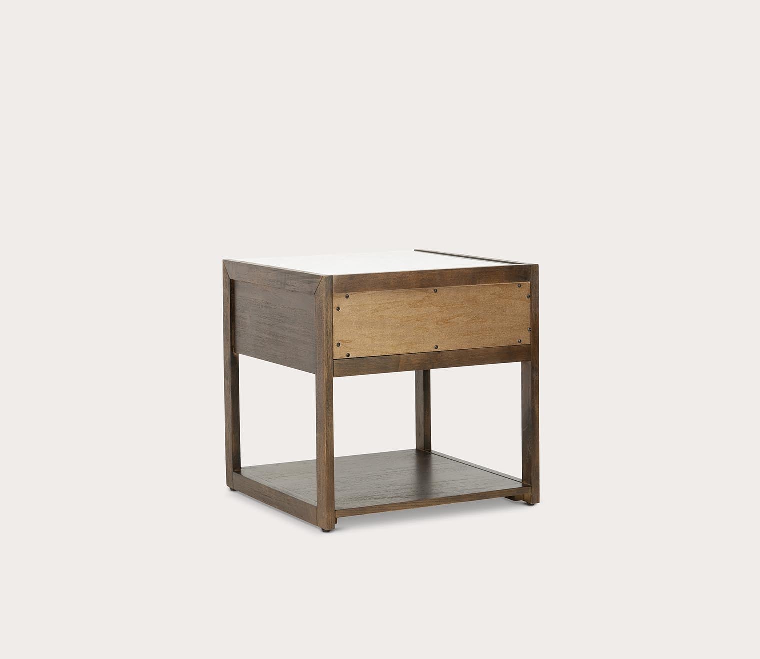 Adeline 1-Drawer Nightstand by Safavieh - dark chocolate silo back view