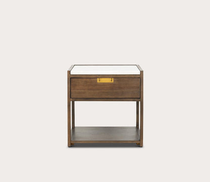Adeline 1-Drawer Nightstand by Safavieh - dark chocolate silo front view