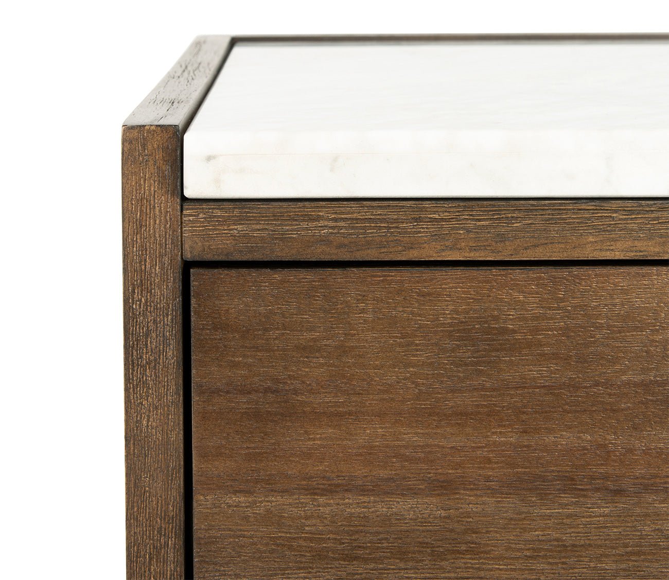 Adeline 1-Drawer Nightstand by Safavieh - dark chocolate zoomed in