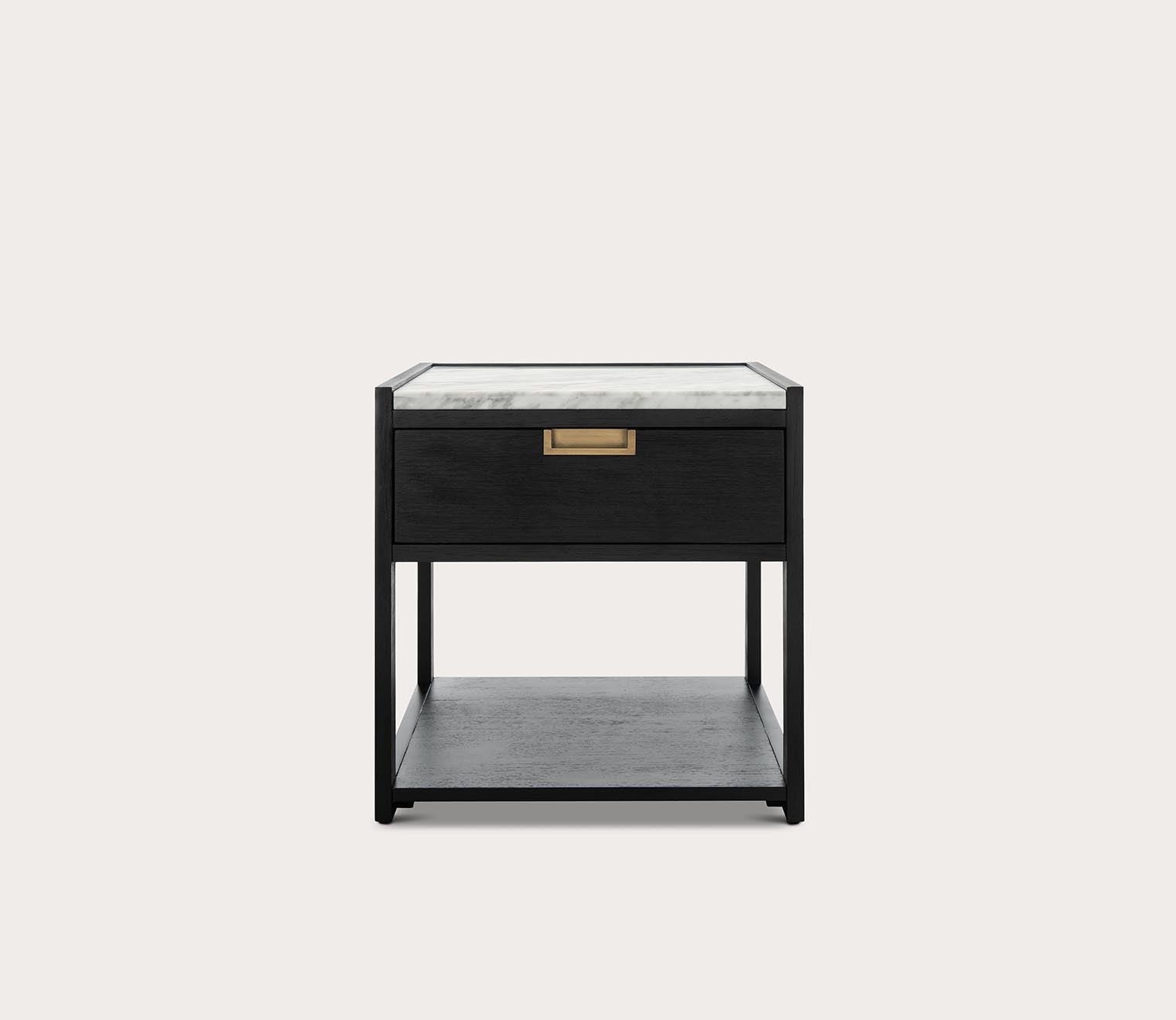 Adeline 1-Drawer Nightstand by Safavieh - black silo front view