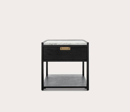 Adeline 1-Drawer Nightstand by Safavieh - black silo front view