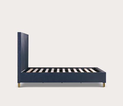 Argento bed in navy -silo side view