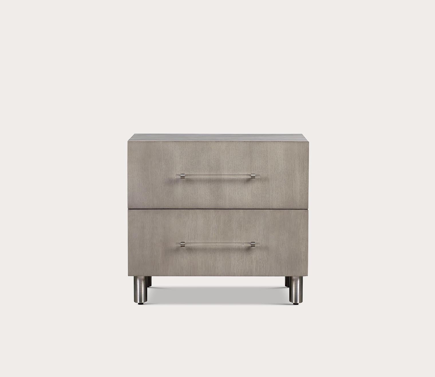 Argento misty grey nightstand silo on white background