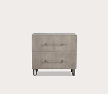 Argento misty grey nightstand silo on white background