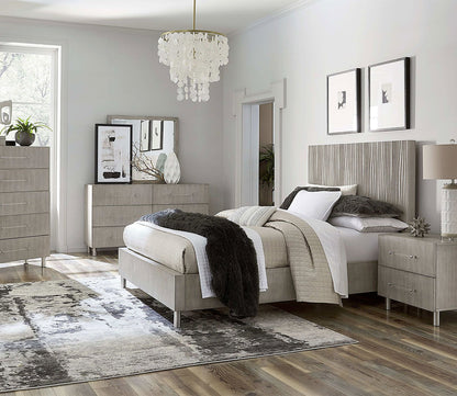 Argento Oak Platform Bedroom set in misty grey