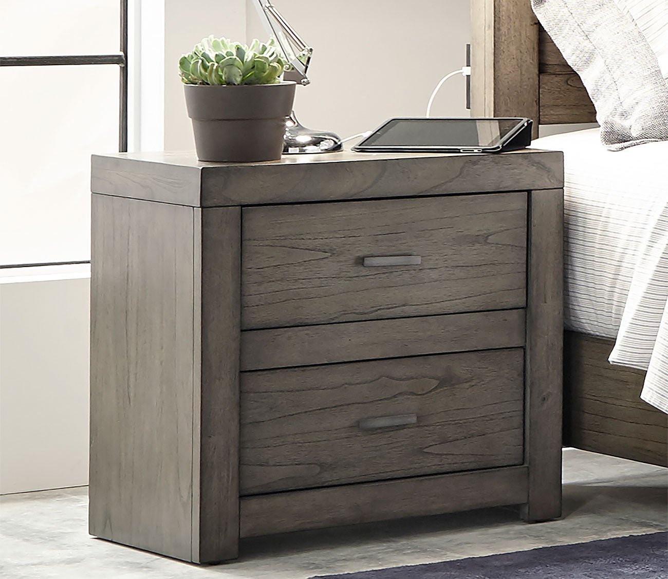 Aspen Home Modern Loft Greystone Panel Bed Bedroom Set by Aspen Home