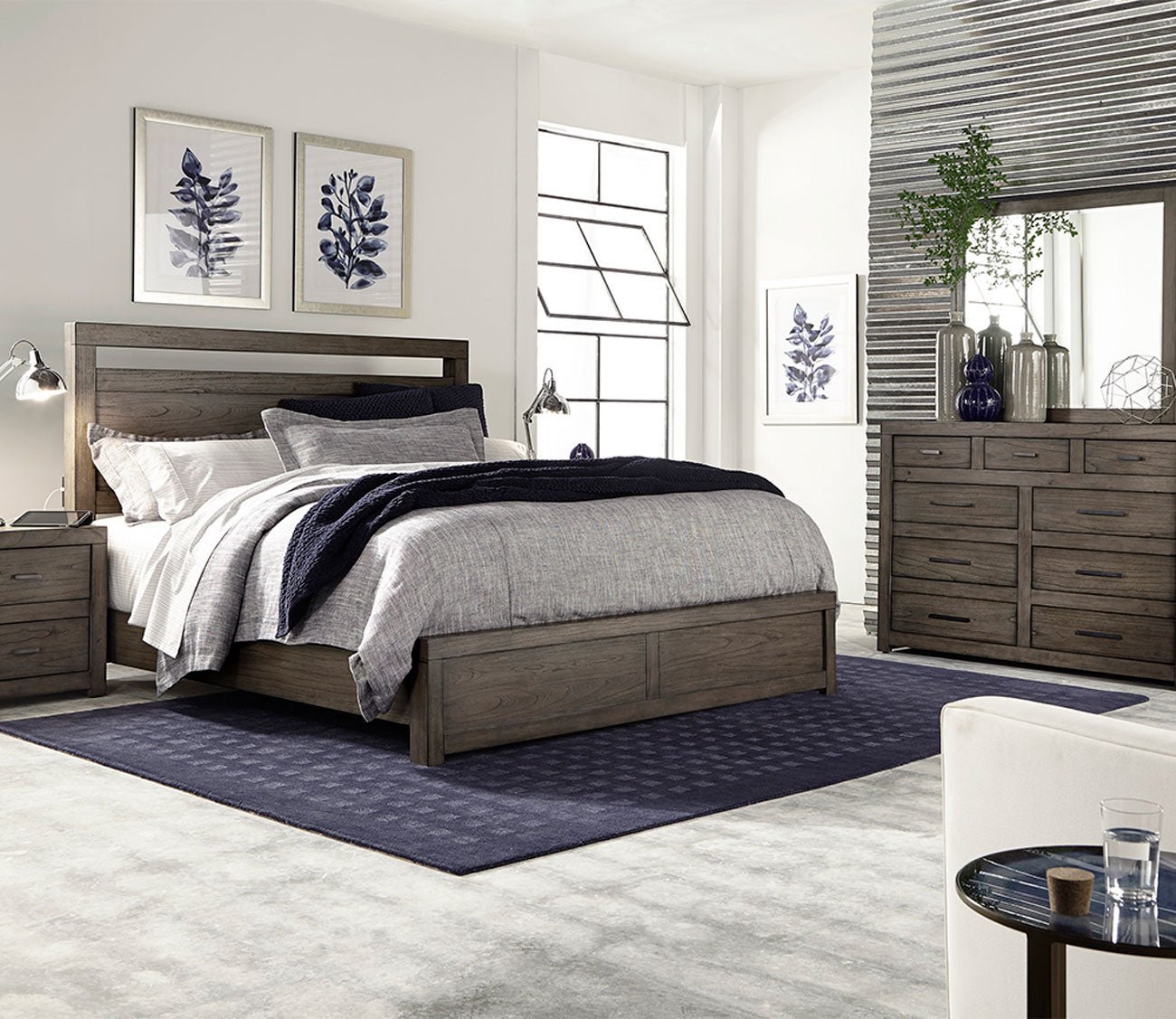 Aspen Home Modern Loft Greystone Panel Bed Bedroom Set by Aspen Home