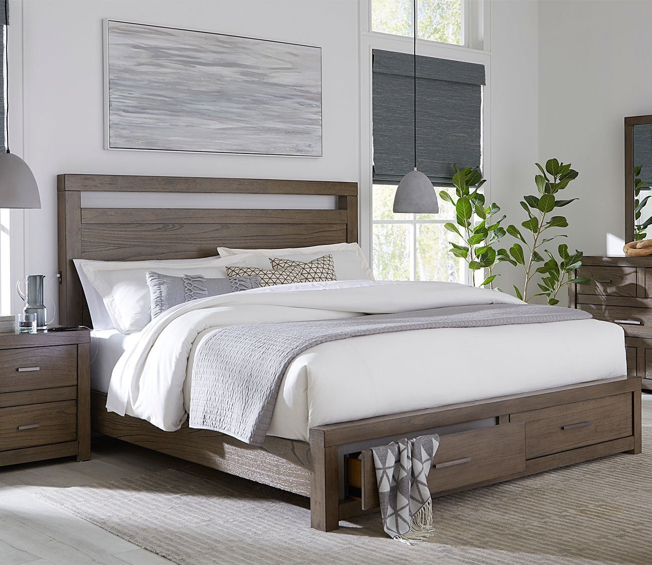 Aspen Home Modern Loft Greystone Storage Bed Bedroom Set