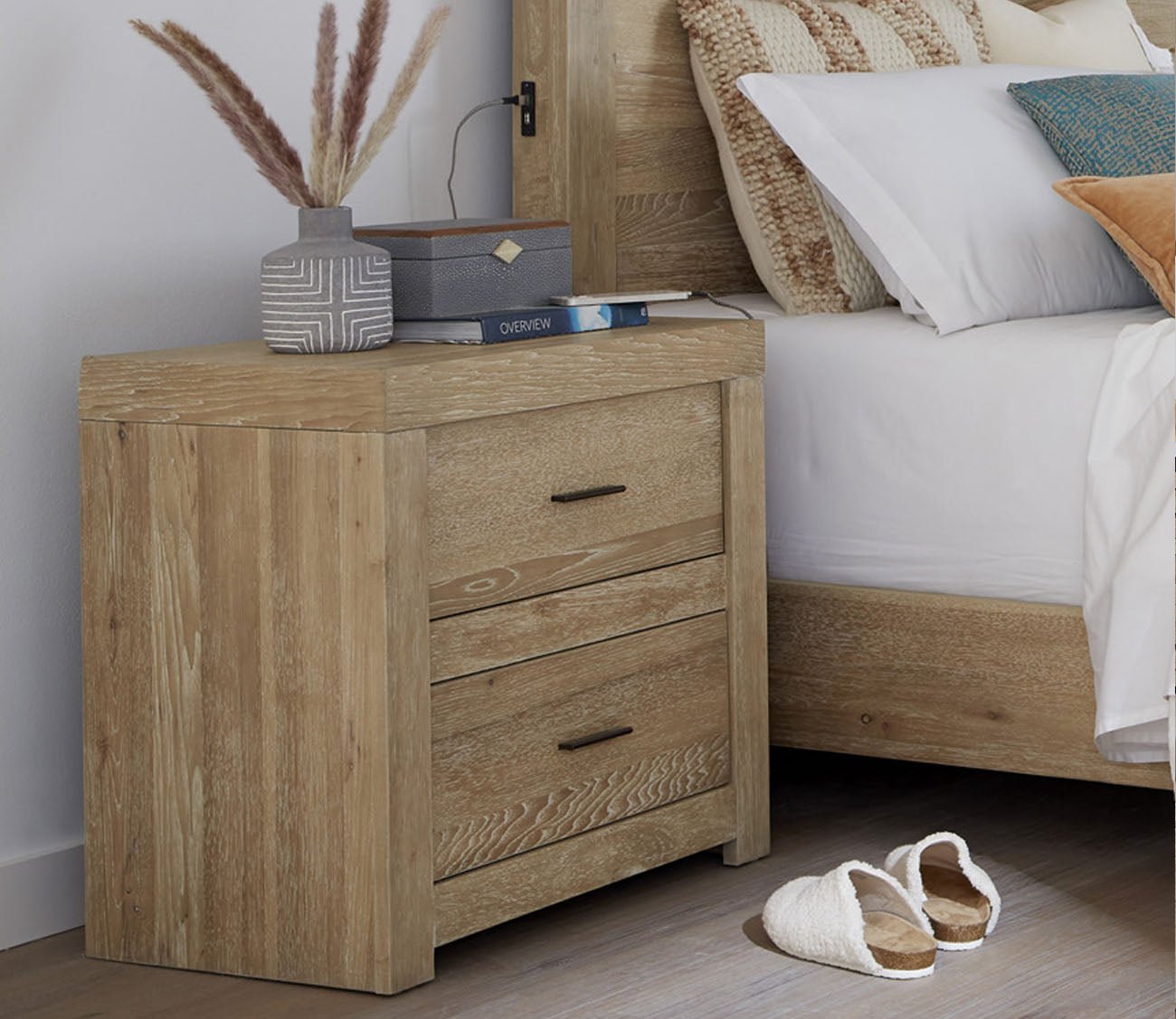 Aspen Home Modern Loft Panel nightstand in khaki
