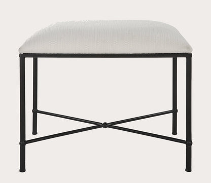 Avenham Small Black Framed Bench by Uttermost