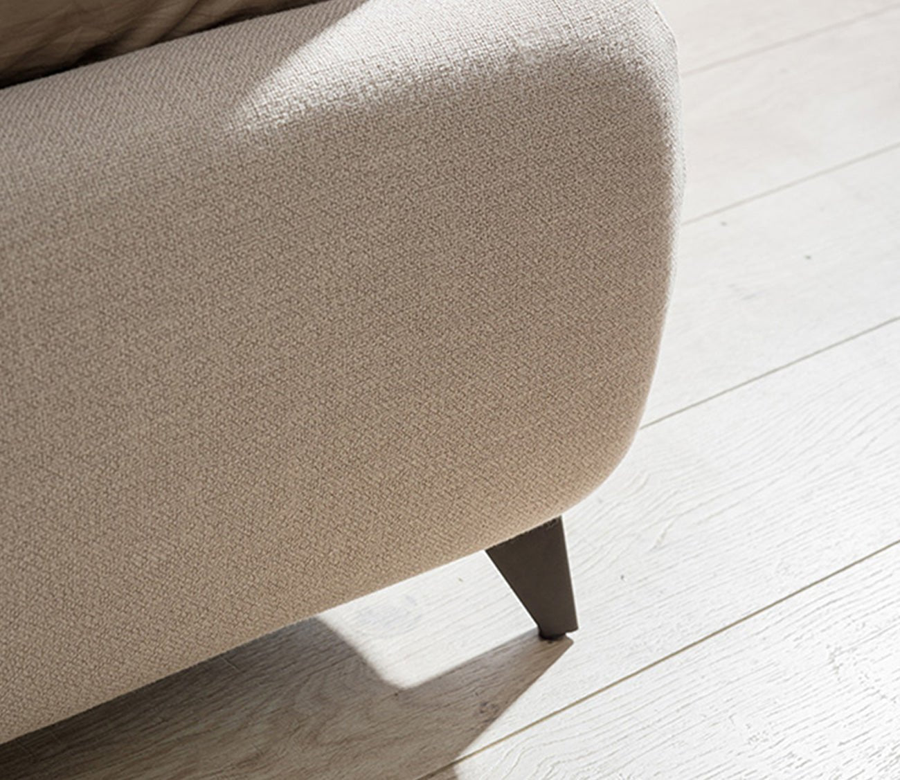 Ayla Linen Upholstered Storage Bed by upholstery close-up