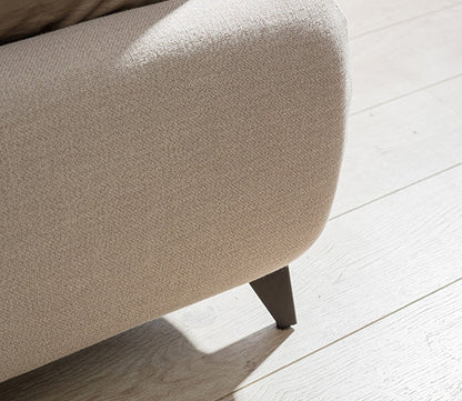 Ayla Linen Upholstered Storage Bed by upholstery close-up