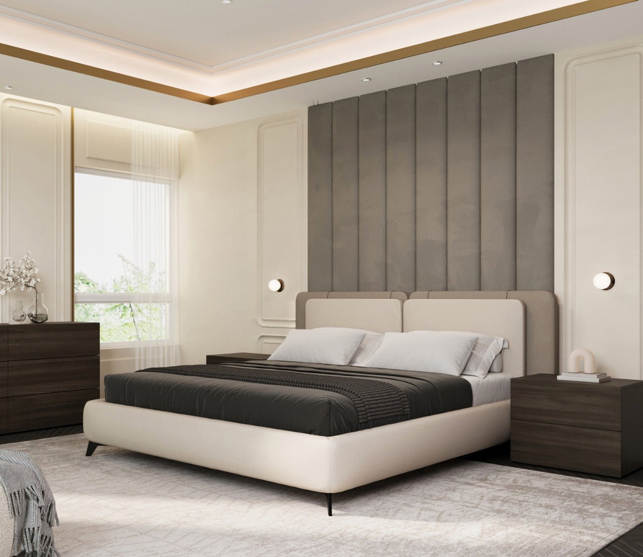 Ayla Linen Upholstered Storage Bed in a modern bedroom setting