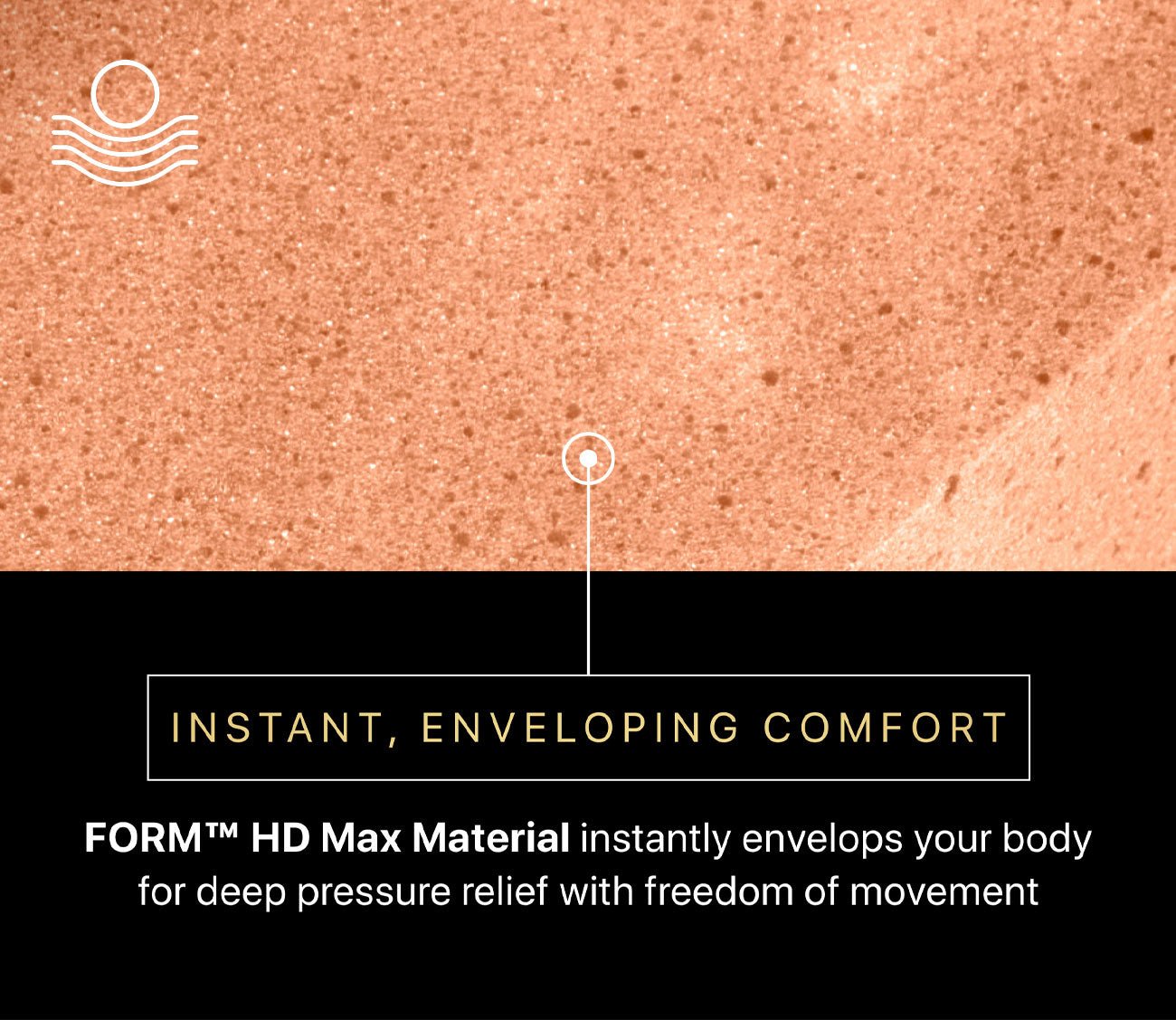 Beautyrest Black Hybrid Series Four XCS Firm Mattress FORM HD Max material for deep pressure relief with freedom of movement.