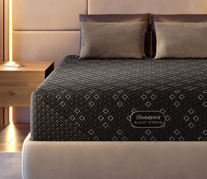 Close-up of Beautyrest Black Hybrid Series Three XCS Medium Mattress by Simmons