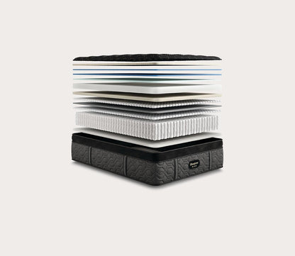 Exploded layers view of Beautyrest Black Series Four Plush Pillow Top Mattress.