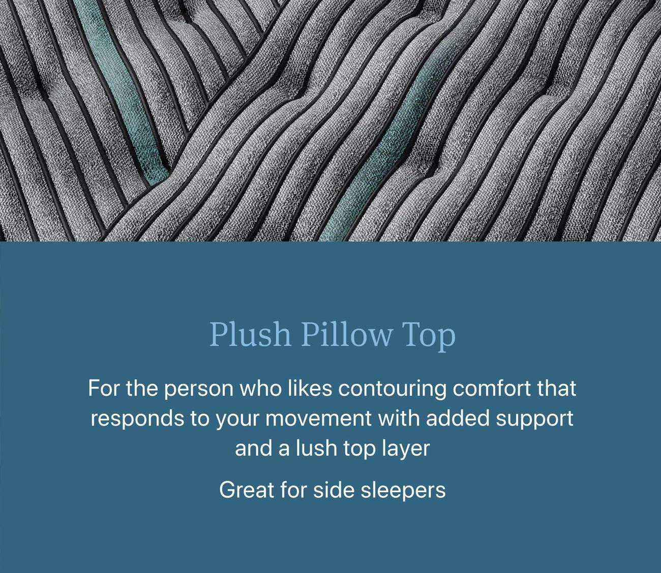 Beautyrest Core Level 2 Plush Pillow Top Innerspring, ideal for side sleepers.
