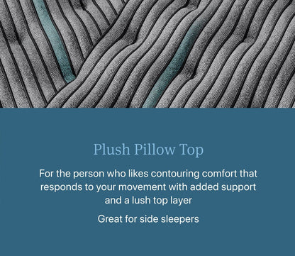 Beautyrest Core Level 2 Plush Pillow Top Innerspring, ideal for side sleepers.