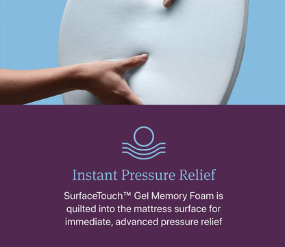 Surface touch gel memory foam for instant pressure relief
