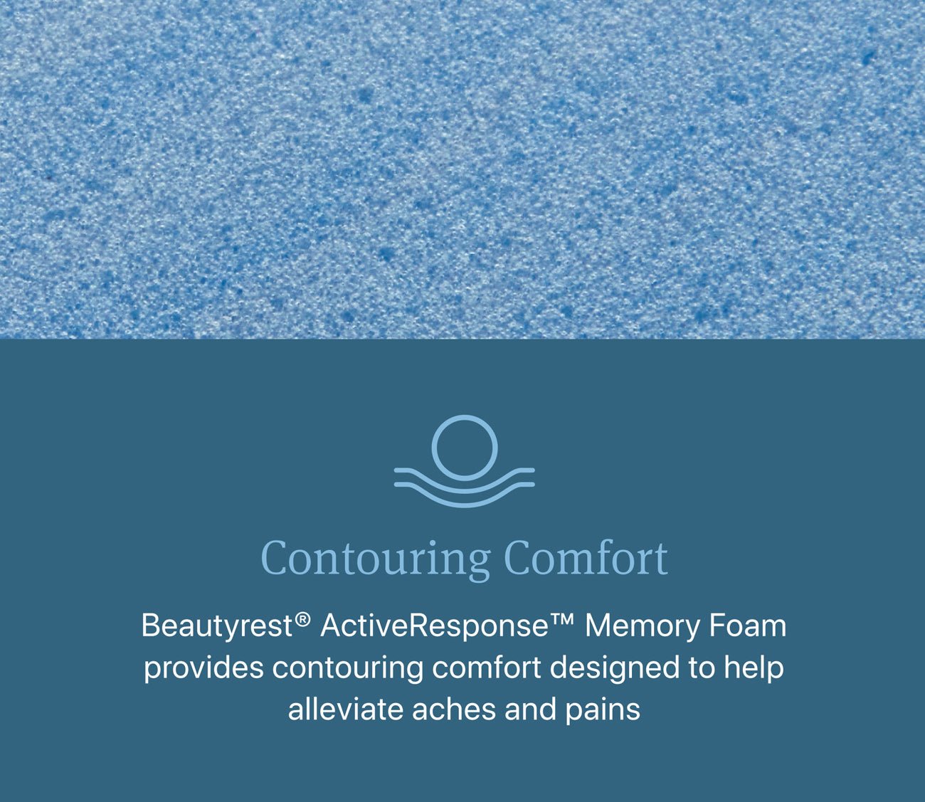 Description on contouring comfort with memory foam