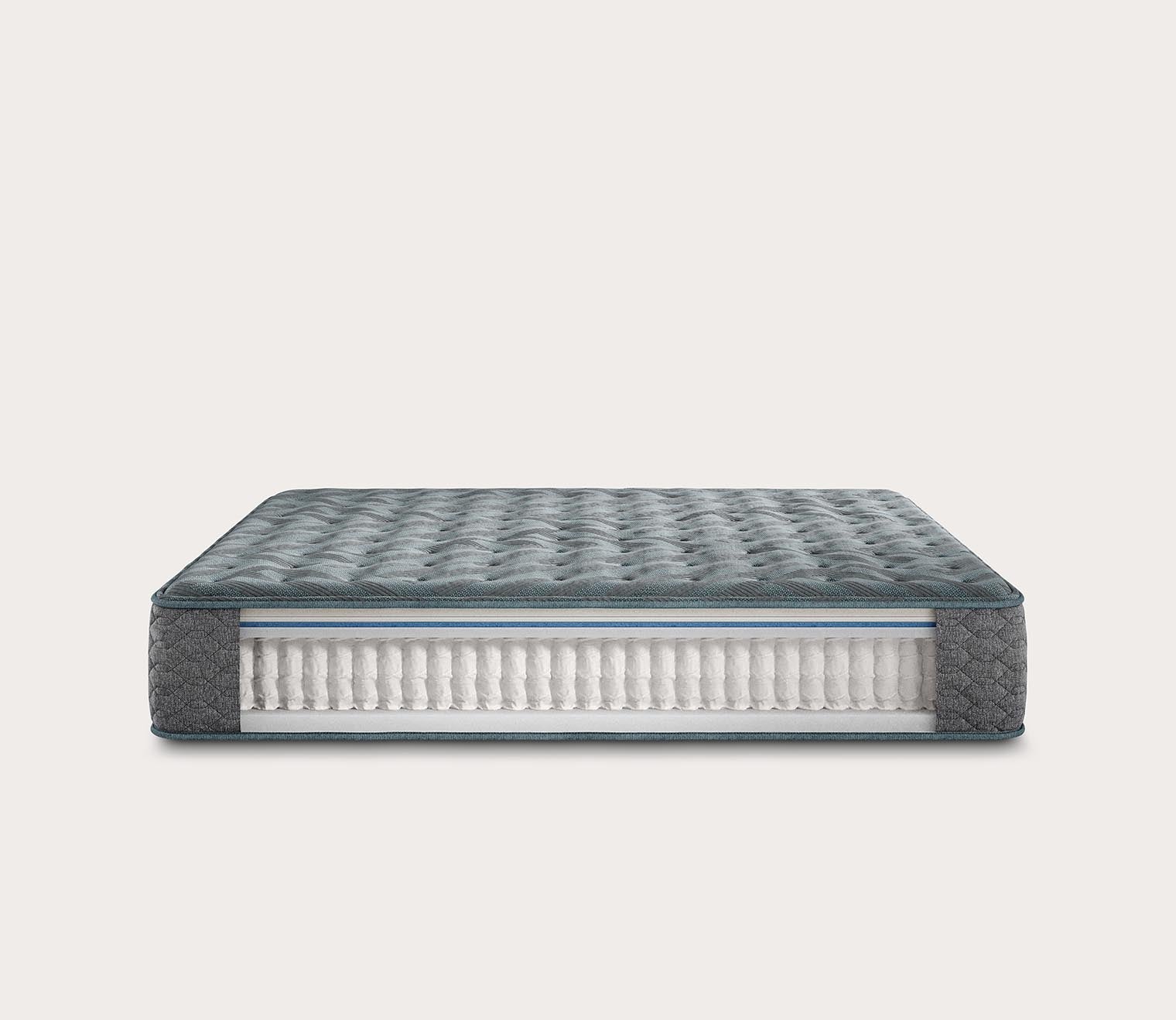 Beautyrest Tortuga Bay Medium Innerspring Mattress on a white background featuring quilted surface, comfort layers, and a pocketed coil support system.
