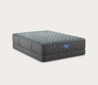 Beautyrest Tortuga Bay Medium Innerspring Mattress by Simmons - with low foundation