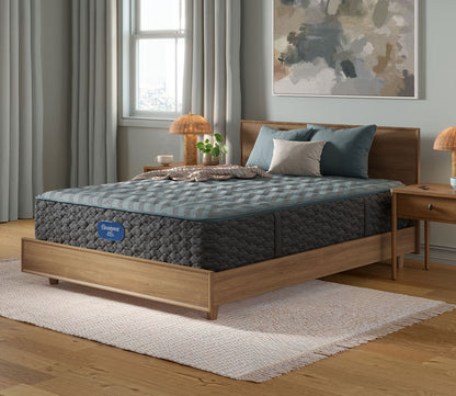 Beautyrest Tortuga Bay Medium Innerspring Mattress in a bedroom setting - angled view