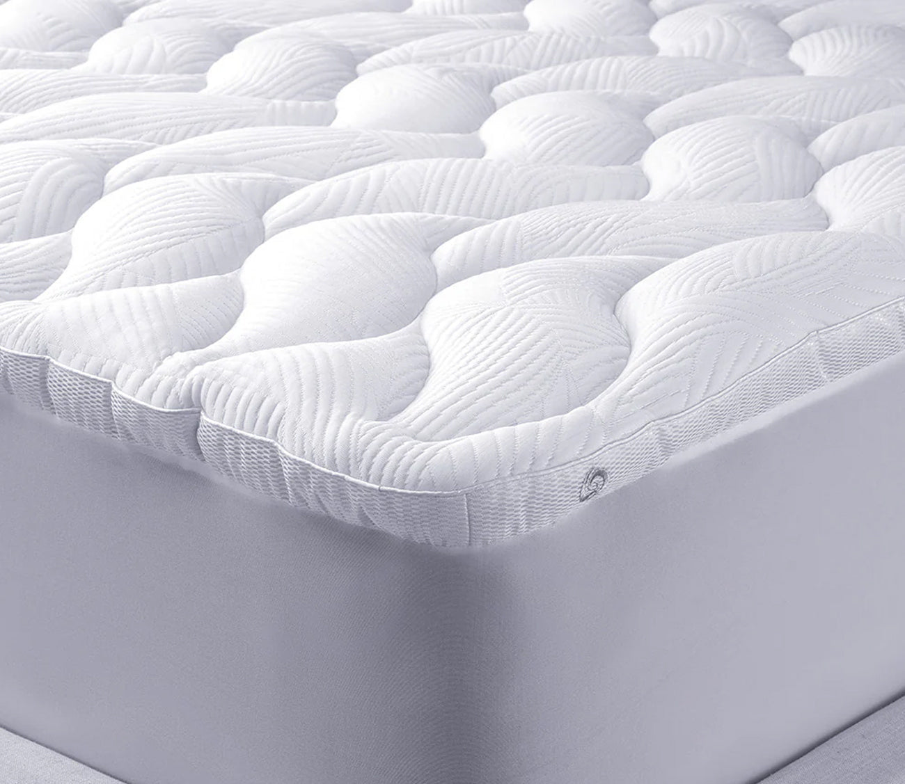 Bedgear React Pro Performance Mattress Topper by Bedgear, close up of corner quilting