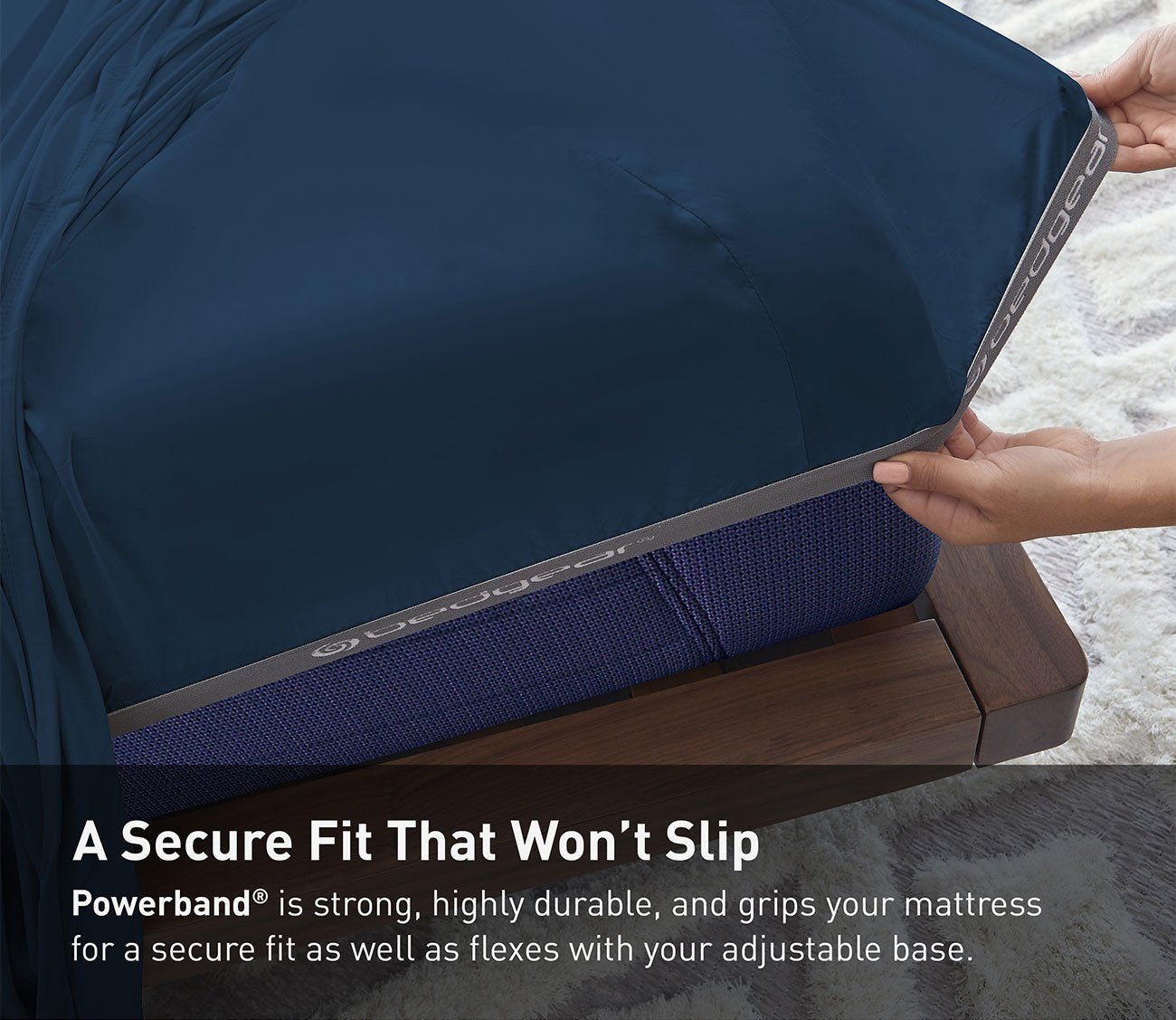 Bedgear Ver - Tex® Sheet Set by Bedgear, in navy, secure fit that won't slip.
