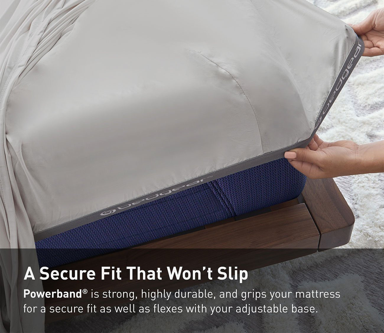 Bedgear Ver - Tex® Sheet Set by Bedgear, in light gray, secure fit that won't slip.