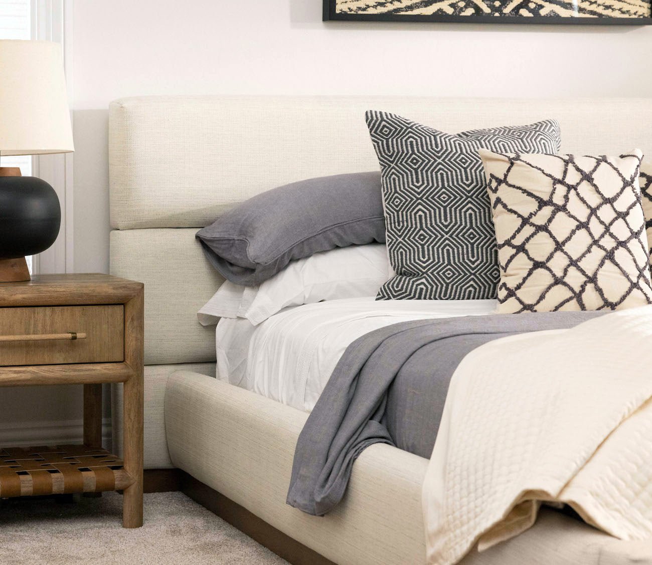 Close-up of Bliss Modular Bed by CM Home