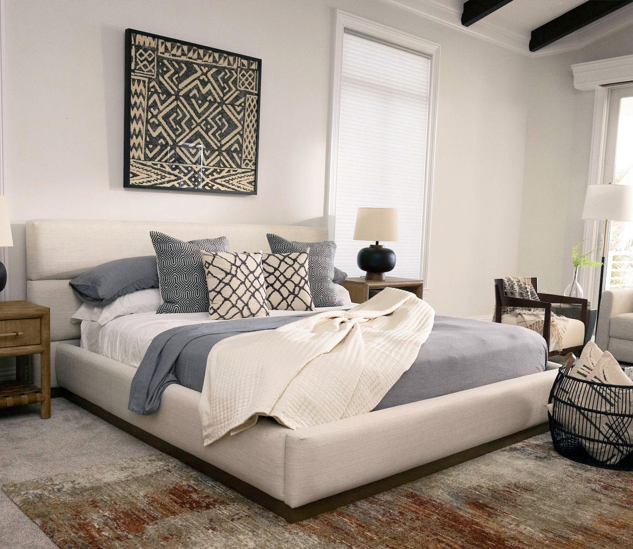Bliss Modular Bed by CM Home in bedroom setting