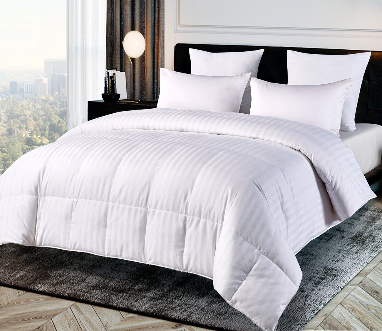 Blue Ridge Damask Stripe Duraloft Extra Warmth Down Alternative Comforter
