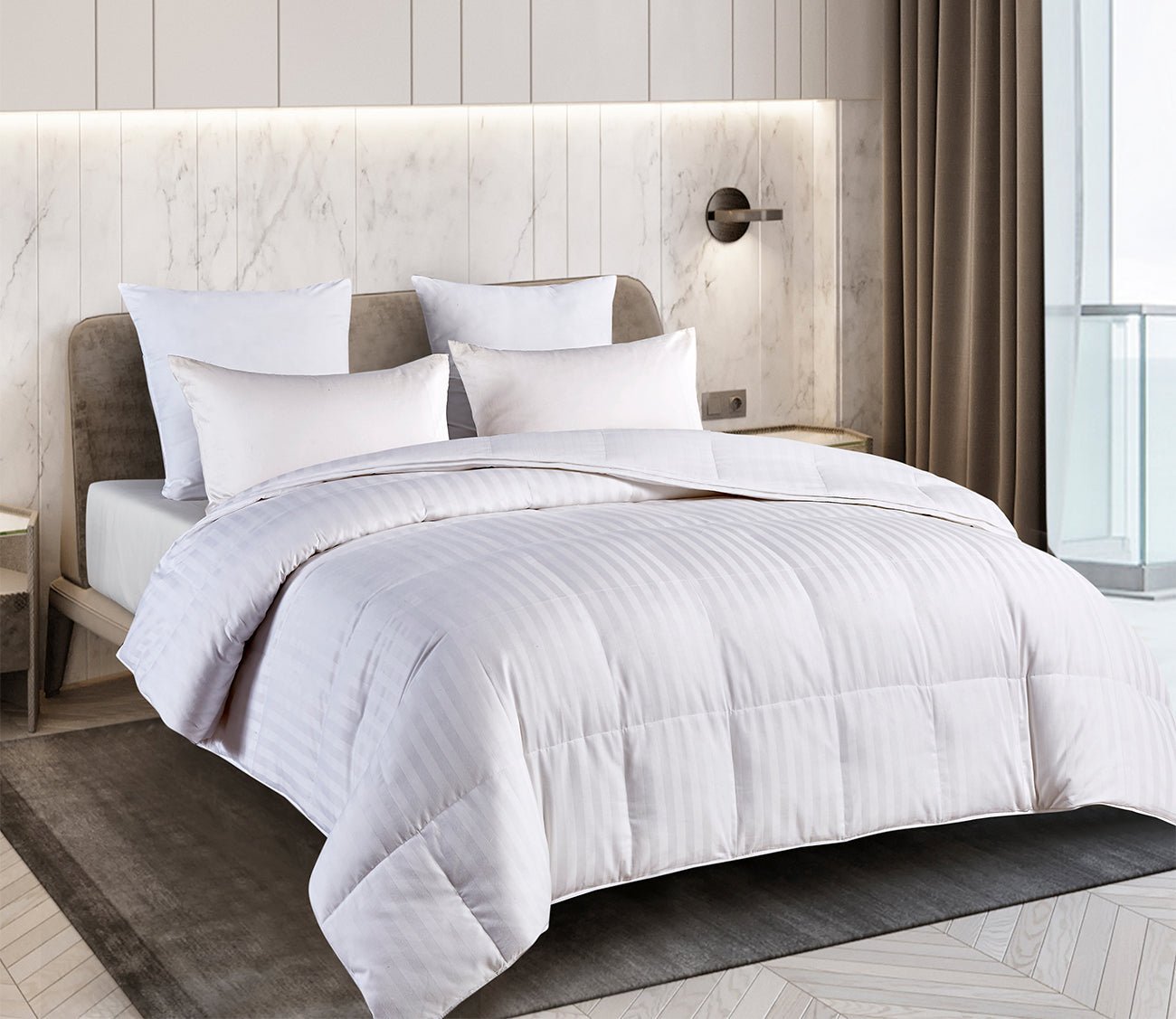 Blue Ridge Damask Stripe Duraloft Extra Warmth Down Alternative Comforter by Blue Ridge Home Fashions