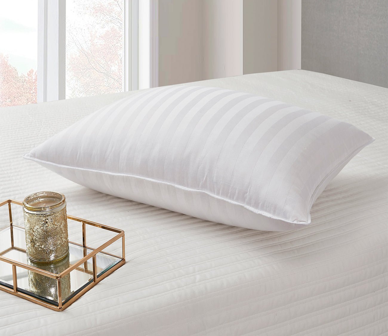 Blue Ridge Home Supreme Damask Stripe Soft White Down Pillow by Blue Ridge Home Fashions