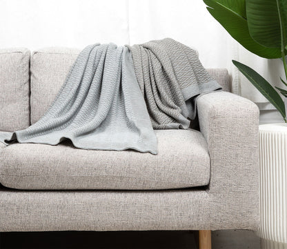 Cariloha Jacquard Bamboo Knit Throw Blanket by Cariloha