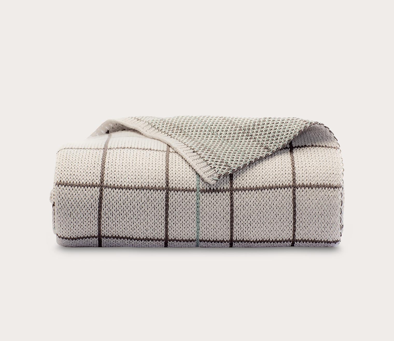 Cariloha Plaid Bamboo Knit Throw Blanket