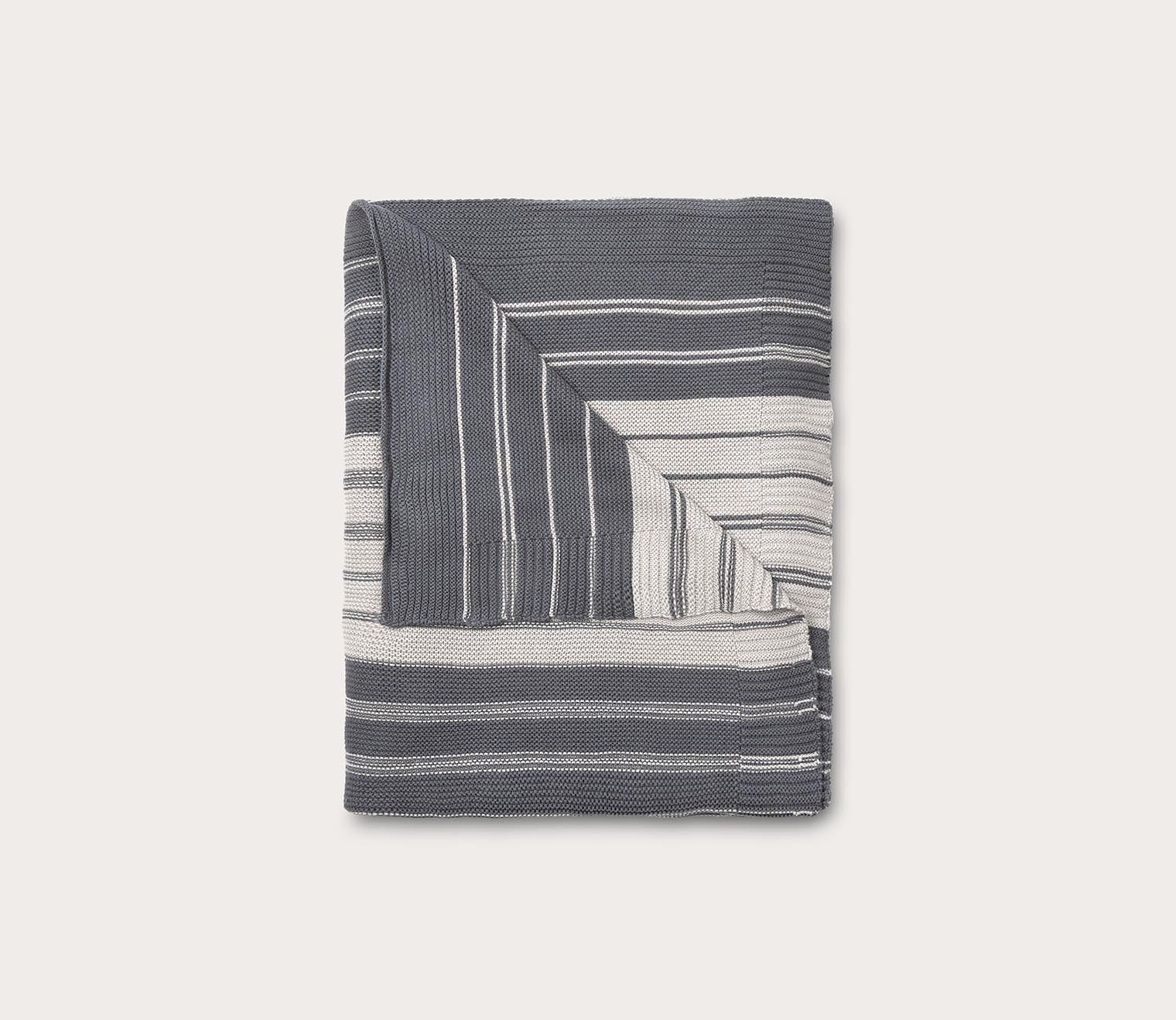 Cariloha Striped Bamboo Knit Throw Blanket by Cariloha