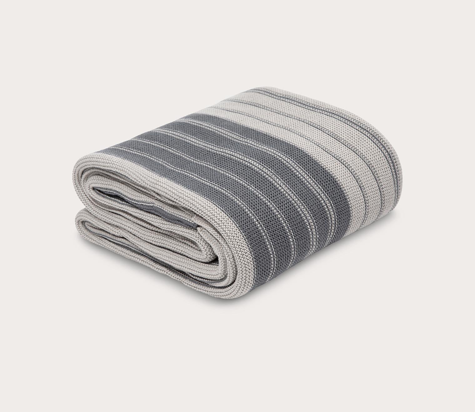 Cariloha Striped Bamboo Knit Throw Blanket by Cariloha