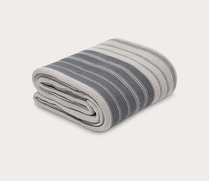 Cariloha Striped Bamboo Knit Throw Blanket by Cariloha