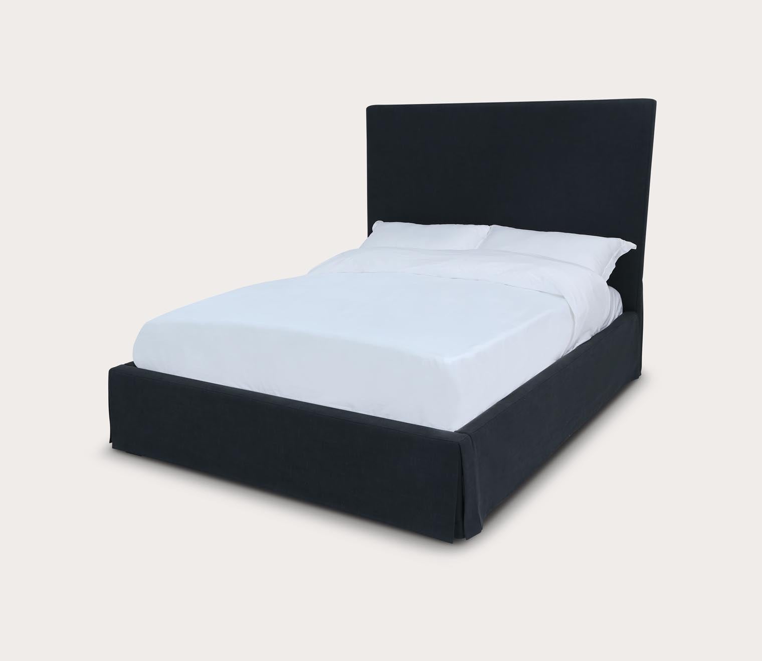 Cheviot Upholstered Skirted Panel Bed-silo