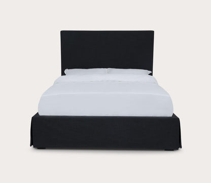 Cheviot Upholstered Skirted Panel Bed-silo front view